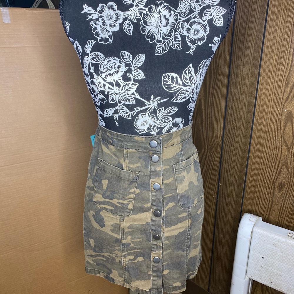 Army fatigue mini skirt